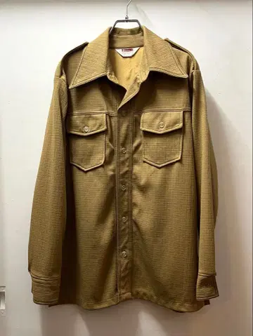 70s USA 폴리에스테르 셔츠 자켓 베이지