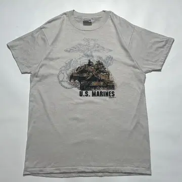 80s USMC USA제 빈티지 T셔츠 L 그레이 계열 헤인즈 8474