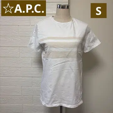 A.P.C. 화이트 보더 반팔 T셔츠 아페쎄 S JAPAN