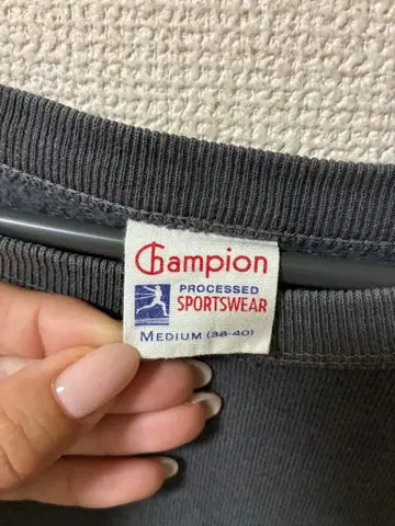 Champion 반팔 맨투맨 USA 칼리지 로고 그레이 M