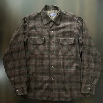 펜들턴 브라운 블랙 오렌지 옴브레 섀도우 체크 60s