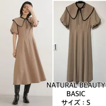 NATURAL BEAUTY BASIC 빅칼라 파이핑 원피스