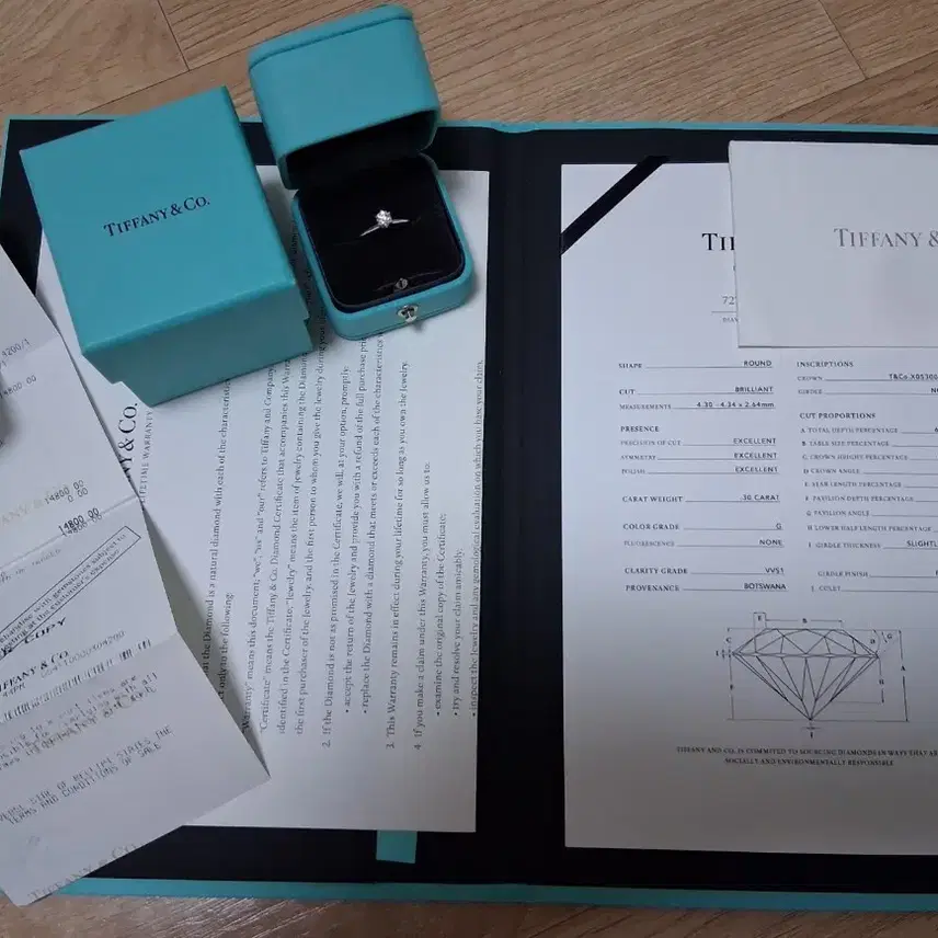 티파니앤코 티파니 3부 다이아 반지 (0.3ct) 영수증 있음 사진 6