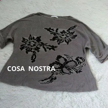 COSA NOSTRA 꽃무늬 패턴 니트 반팔 풀오버 미사용