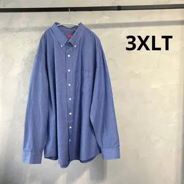 초 빅 사이즈 IZOD 스트라이프 셔츠 3XLT BD 셔츠 자수 로고