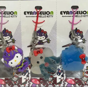 EVANGELION x HELLO KITTY 스트랩 3개 세트 에바키티
