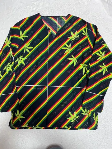 reggae 레게 자메이카 라스타 컬러 풀오버 셔츠 마리화나 패턴