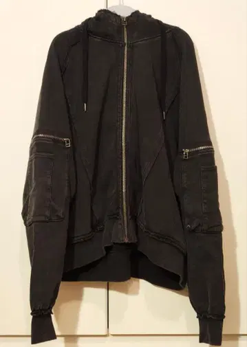 HARE 피그먼트 더블 포켓 ZIP 후드티 S