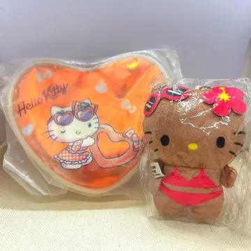 나이트 수영장 키티 파우치 & 일광화상 키티 봉제 인형 참