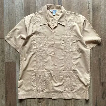 빈티지 쿠바 셔츠 자수 ROMANI XL 70s