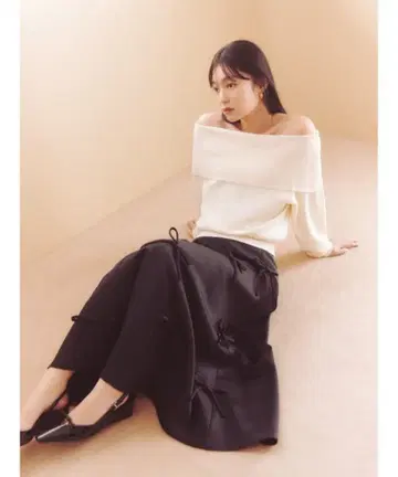 FRAY I.D 리본 포함 블랙 롱 스커트 컨디션 최상