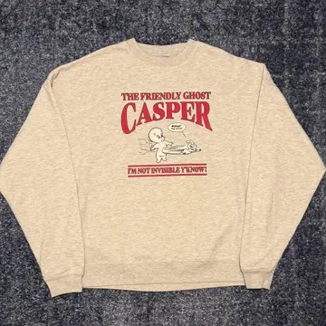 한정판 전개 Casper 별주 빅 실루엣 크루넥 프린트 맨투맨