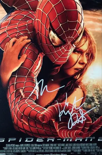 토비 맥과이어 & 커스틴 던스트 친필 사인 사진 보증서 포함 A
