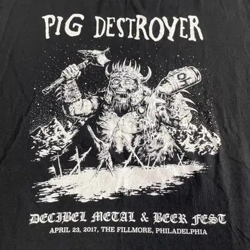 PIG DESTROYER 데스메탈 그라인드코어 밴드T셔츠 구제 의류