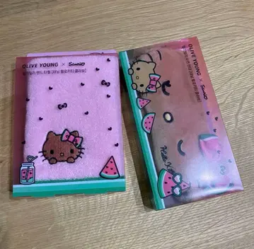 OLIVEYOUNG x Sanrio 헬로키티 핸드 타월 & 안대 세트