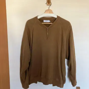 그라프 페이퍼 루프 휠러 하프 지퍼 후드티 라이트 브라운 2