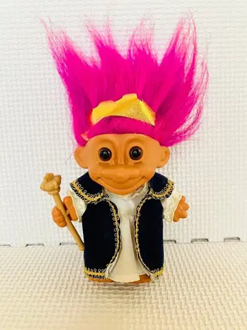 RUSS 킹 트롤 인형 핑크 마젠타 헤어 빈티지 러스 당시 물건