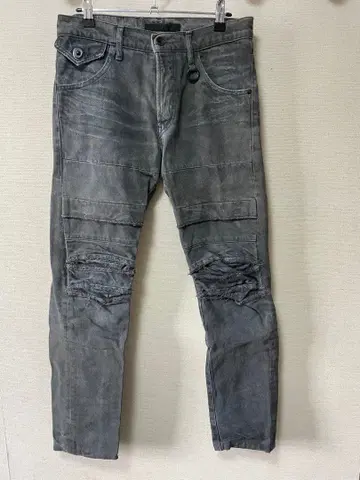 julius 11ss 데미지 데님 팬츠