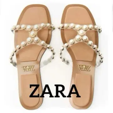 [새상품] ZARA 펄 클리어 플랫 샌들 25.5cm 완판템 레어