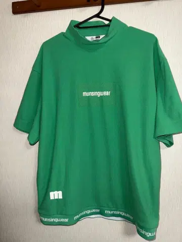중고 사이즈 L Munsingwear 모크넥 셔츠 그린