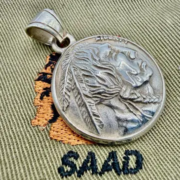새상품급 SAAD 인디언 페이스 메탈 실버925