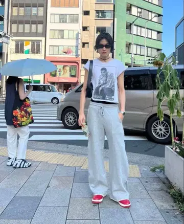 NULLUS SLIT CUT WIDE LEG SWEAT PANTS