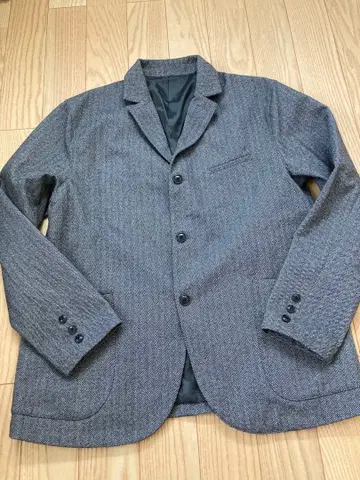 초고품질 페로우즈 3버튼 남성용 헤링본 블레이저 자켓 그레이