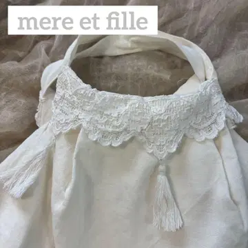 새상품급 mere et fille 린넨 크로셰 백 앤티크 레이스