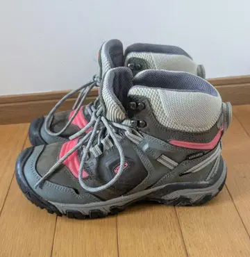 KEEN 등산화 그레이/핑크 ridge flex 방수 25.5