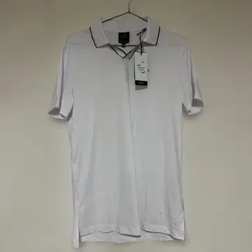 미사용 ARMANIEXCHANGE 피케 셔츠 화이트 오가닉 면 S