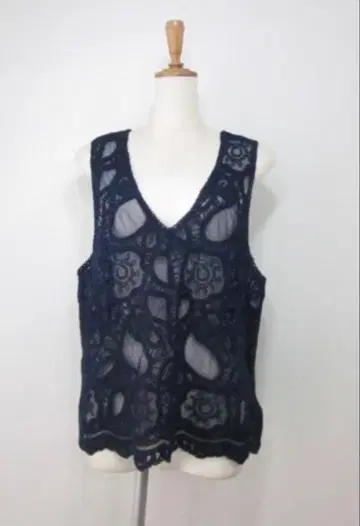 새상품 huitieme nid 위티엠 니 자수 2way 탱크 NAVY