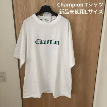 Champion 티셔츠 L 화이트 프린트 티셔츠 미사용 새상품 L 사이즈