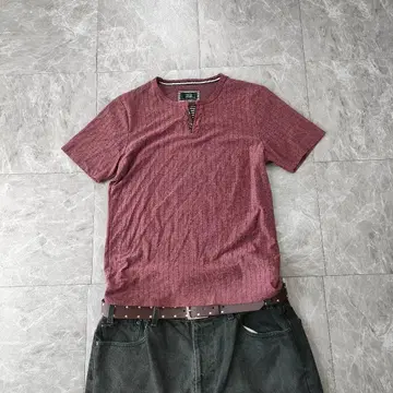 henley neck tee burgundy y2k 9