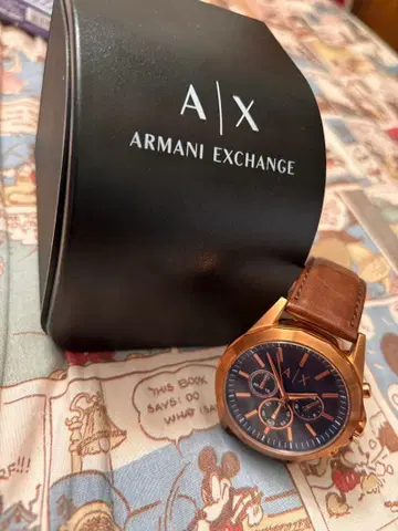 ARMANI EXCHANGE 크로노그래프 손목시계 브라운 가죽
