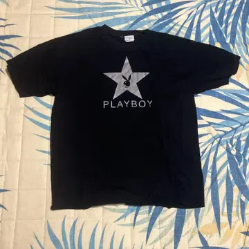 90s PLAYBOY T셔츠 새상품급 USA제 레어 프린트 은색 택