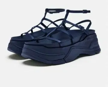 ZARA 플랫폼 스트랩 샌들 블루