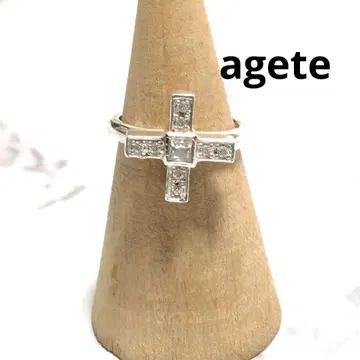 아가트 agete 크리스탈 크로스 실버 은제 반지