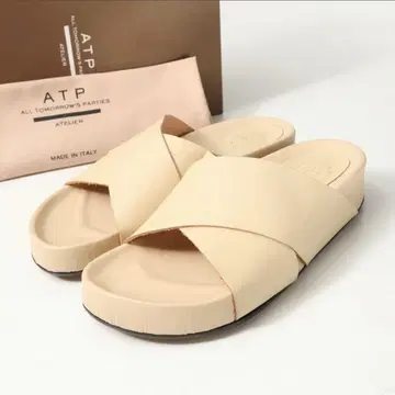 ATP 아틀리에 [미사용] 이탈리아 가죽 크로스 샌들 37