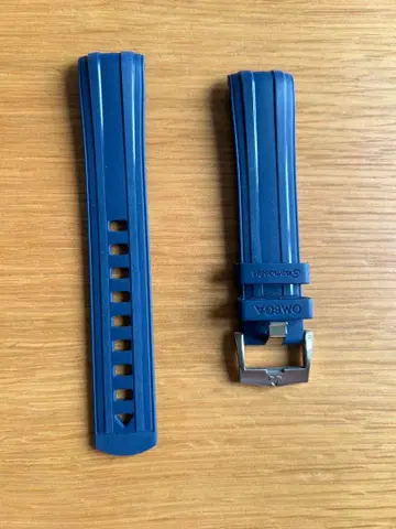 OMEGA 네이비 고무 벨트 20mm