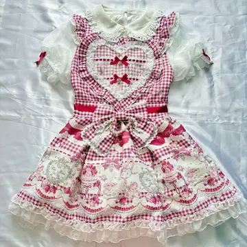 LIZLISA sweet gingham tea room 원피스 레드