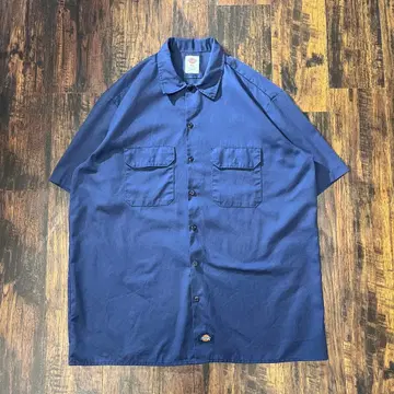 Dickies 네이비 워크 셔츠 XL 오버 사이즈 구제 의류 스트릿