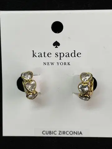 kate spade 케이트 스페이드 3연 하트 귀걸이, 새상품