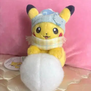 포켓몬 센터 피카츄와 눈놀이 봉제 인형 눈사람