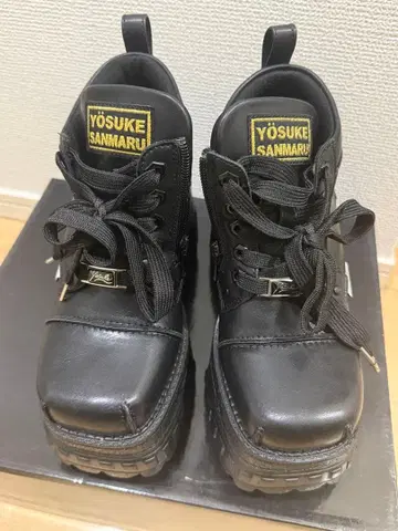 YOSUKE 요스케 통굽 스니커즈 힐 13cm 블랙 사이즈 23.0cm