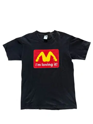 i'm loving it! 패러디 티셔츠 블랙 L 사이즈