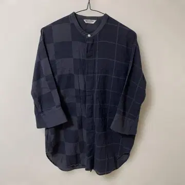 BED J.W. FORD 비대칭 체크 노카라 셔츠 히요쿠