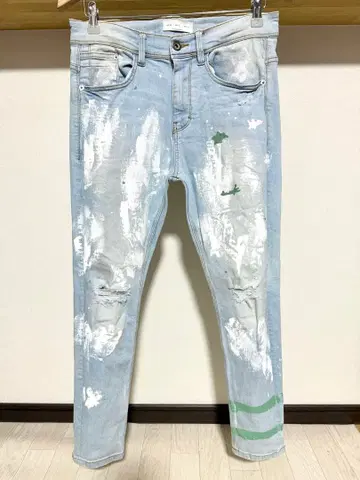 봄/여름용 부드러운 페인트 ZARA MAN 데미지 데님 팬츠