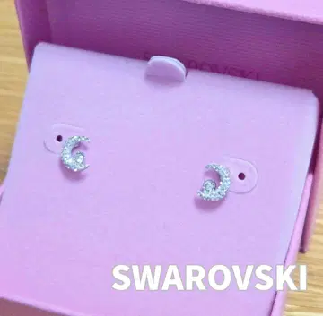 SWAROVSKI 스와로브스키 초승달 귀걸이 큐빅 실버