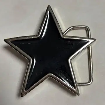 별 모양 벨트 버클 블랙 실버
