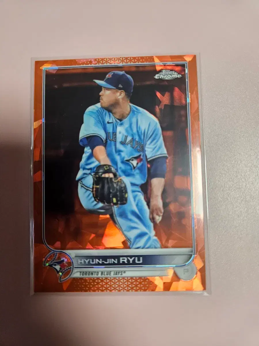 류현진 25장 한정 2022 Topps Chrome 오렌지 리플렉터